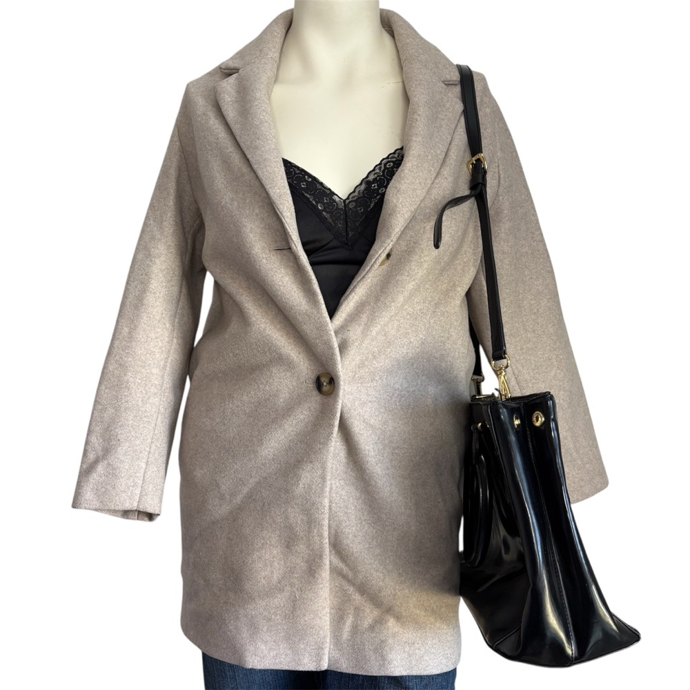 ZARA wool beige button coat